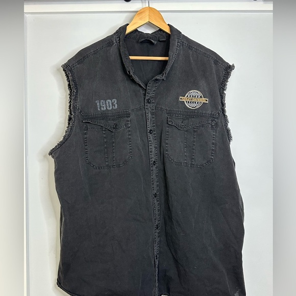 Harley-Davidson Other - Harley Davidson Men's Sleeveless Button Down Shirt